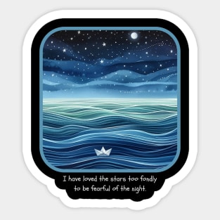 Tranquil Voyage: A Night Seascape Sticker